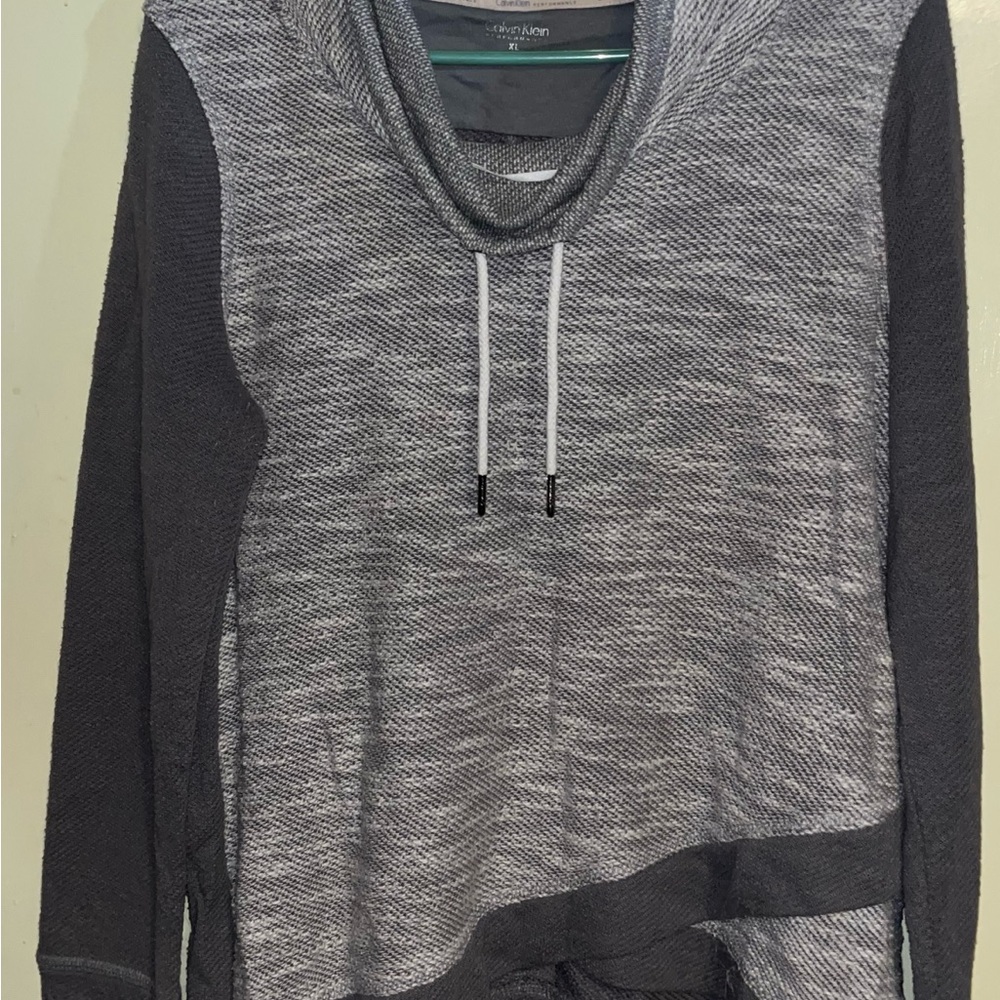 Calvin Klein Two-Tone Cowl Neck Knit Pullover Sweater